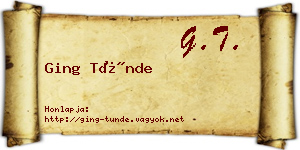 Ging Tünde névjegykártya
