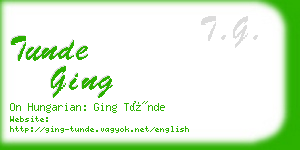 tunde ging business card